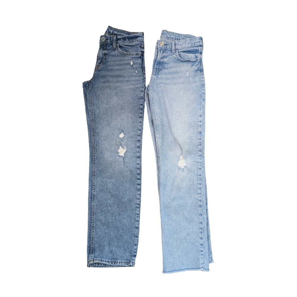 Gap Kids Jeans Bundle Size 16 New School Straight Distressed Denim (2 Pair)